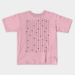 Stripes and Hearts Pattern Kids T-Shirt